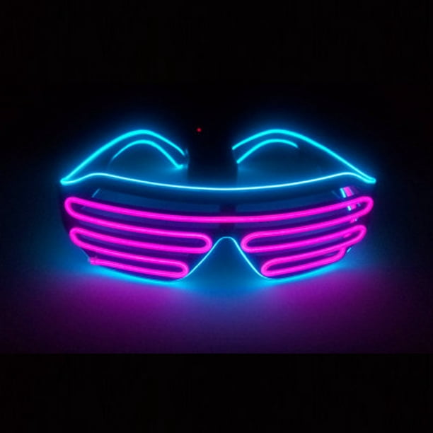 Neon El Wire LED Light Up Shutter Flashing Glasses Eyewear for Nightclub Party